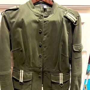 Army green “Sgt Peppers” style jacket from Laundry by Shelli Segal.
